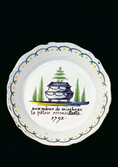 Tányér, 1791 (kerámia) alkotó: French School