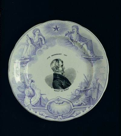 Tányér Alexandre Brongniart (1770-1847) portréjával (kerámia) alkotó: French School