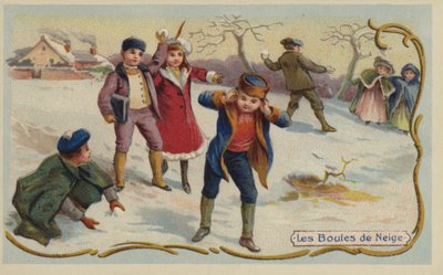 Hógolyózás (chromolitho) alkotó: French School