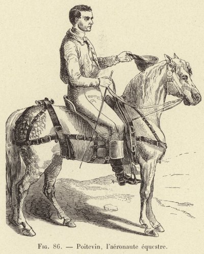 Poitevin, a lovas aeronauta (metszet) alkotó: French School