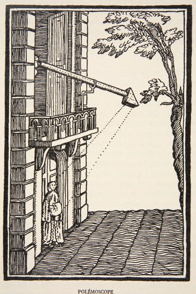 Polemoscope, Boris Mestchersky (†1957) másolata, illusztrációja a Histoire de la Nation Francaise, Sciences, I. és II. kötetből, Gabriel Hanotaux (1853-1944), 1924 alkotó: French School