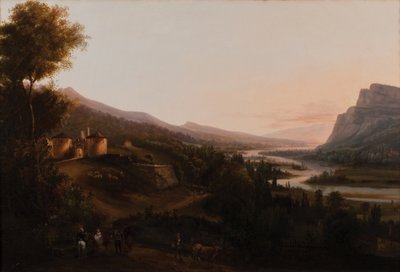 Pontcharra Valley vagy Isère Valley, Château Bayard 1800 1850 (Olaj, vászon) alkotó: French School