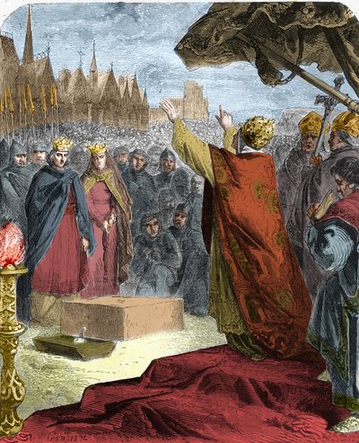 III. Sándor pápa (Orlando Bandinelli) (III. Alessandro) 1163-ban helyezte el a Notre Dame de Paris (Notre-Dame) katedrálisának első kövét VII. Lajos francia király és Maurice de Sully eveque jelenlétében. alkotó: French School