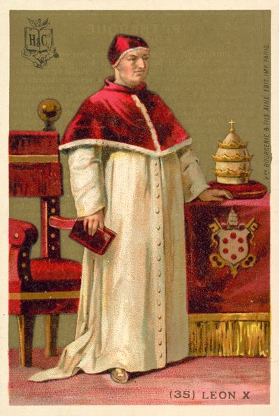 X. Leó pápa (chromolitho) alkotó: French School