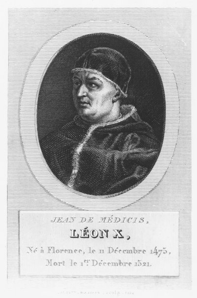 X. Leó pápa, Giovanni di Lorenzo de Medici (metszet) alkotó: French School