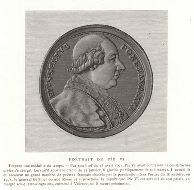 Pius pápa VI alkotó: French School