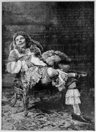 Poppy Mascarille szerepében Molière „Les Precious Rididcules” című művében. alkotó: French School