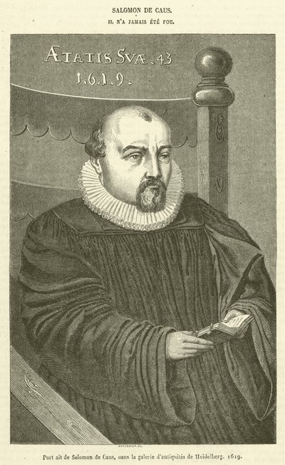 Salomon de Caus portréja, a Heidelbergi Régiségtárban alkotó: French School