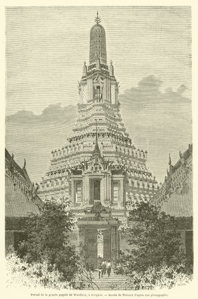 A bangkoki Wat-Chan nagy pagoda portálja (metszet) alkotó: French School