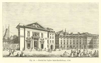 A Saint-Barthelemy-templom portálja, 1789 alkotó: French School