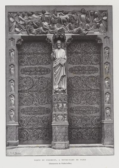 Az utolsó ítélet portálja, Notre Dame de Paris (litho) alkotó: French School