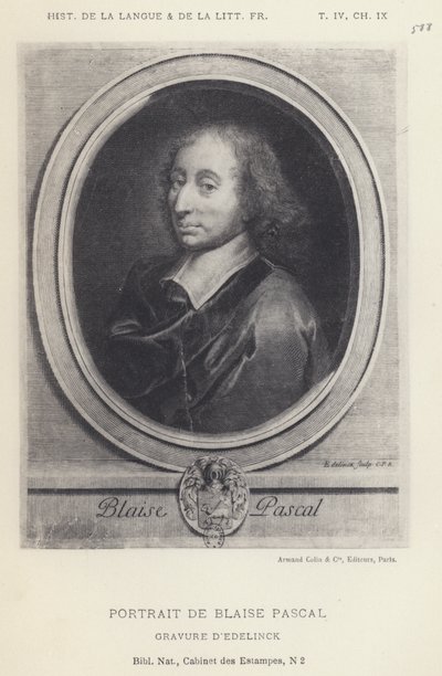 Blaise Pascal portréja (litho) alkotó: French School