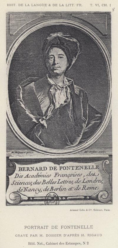 Fontenelle portréja (litho) alkotó: French School