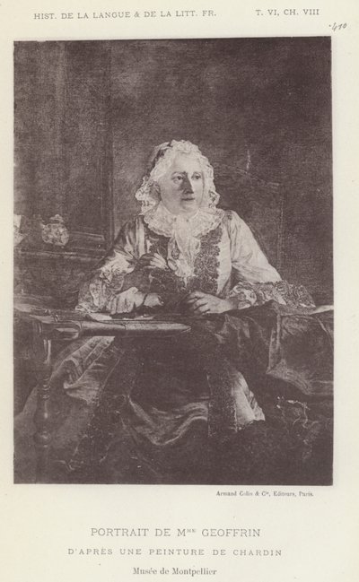 Geoffrin asszony portréja (litho) alkotó: French School