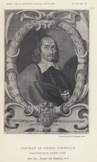 Pierre Corneille portréja (litho) alkotó: French School