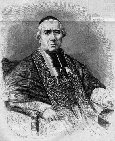 Francois Nicolas Madeleine Morlot (1795-1862), párizsi érsek portréja. Metszet a "Le Monde Illustre" 299. sz.-ban, 1863. január 3-án. alkotó: French School