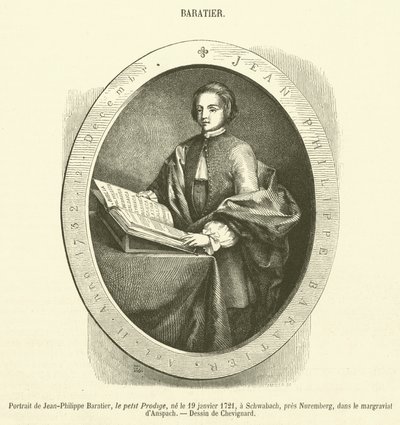 Jean-Philippe Baratier portréja (metszet) alkotó: French School