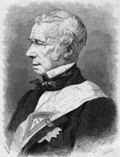 Jean Pons Guillaume Viennet (1777-1868), francia politikus, költő és drámaíró, az Academie Francaise tagja portréja. Metszet a "Le Monde Illustre"" 586. számában, 1868. július 4-én. alkotó: French School