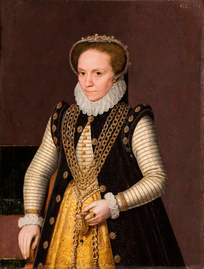 ""Anonim francia nemesasszony portréja"" (Ismeretlen francia nemesasszony portréja) Festmény a francia iskolából 1560 - Olaj, fa Mérete 35x27 cm Hallwylska Museet, Stockholm alkotó: French School