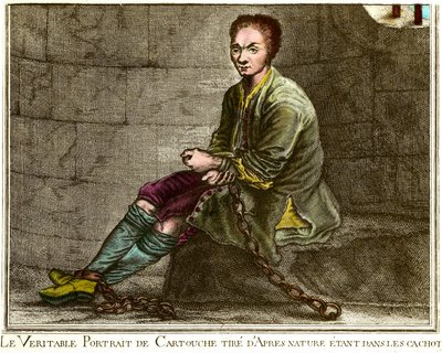 Louis Dominique Cartridge (1693-1721) portréja a kazamatában. A 18. századi metszet magángyűjtemény alkotó: French School