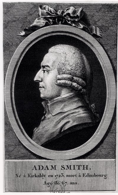 Adam Smith (1723-90) portrémedalion alkotó: French School