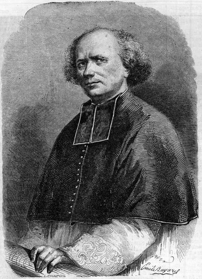 Gaspard Deguerry abbé (1797-1871), a párizsi Madeleine plébánia portréja. Metszet a „” Le Monde Illustré ”” 207. számában, március 30 alkotó: French School