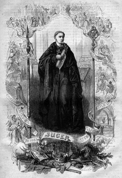 Suger abbé (1080-1151) portréja. Maurice Lachatre vésése „A pápák történetébe” (...) A királynő és a császárok bűnei az évszázadok során alkotó: French School
