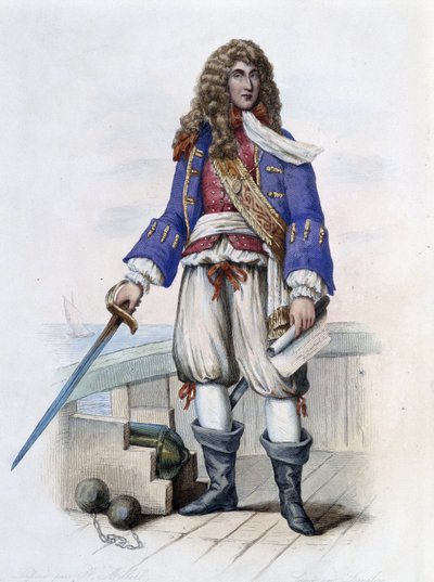 Anne Hilarion de Costentin admirális (Cotentin), Tourville grófjának (1642-1701) portréja – a „Le Plutarque francais”-ban, Mennechet, Párizs alkotó: French School