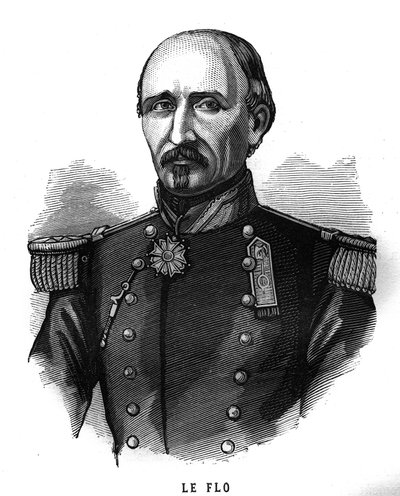 Adolphe Le Flo (1804-1887), a francia Armee tábornokának és politikusának portréja. Metszet a „Les Illustrations De L