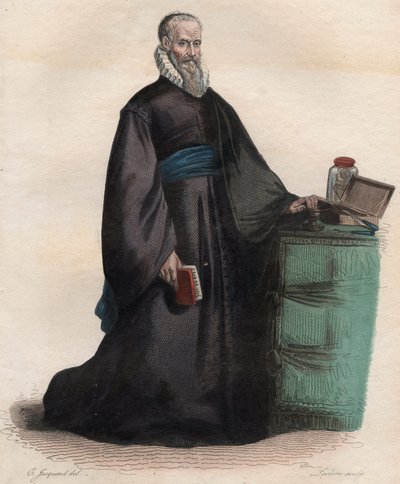 Ambroise Pare (1509-1590) francia sebész portréja. Illusztráció Edmond Mennechet „A francia Plutarkhosz” című könyvéből alkotó: French School