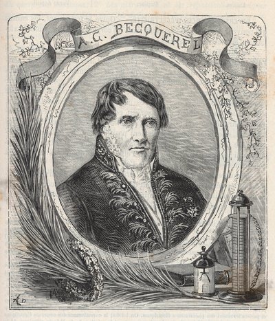 Antoine Cesar Becquerel (1788-1878), francia fizikus portréja - Metszet a "Sciences à la gratete de tous - népszerű fizika és kémia" című könyvébe Alexis Clerc - 19. század vége - Magángyűjtemény alkotó: French School