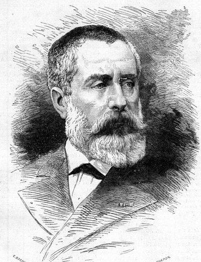 Auguste Emmanuel Vaucorbeil (1821-1884), francia zeneszerző és a Párizsi Opera igazgatója portréja. Metszet a „” Le Monde Illustré”” 1165. számában, 1879. július 26. alkotó: French School