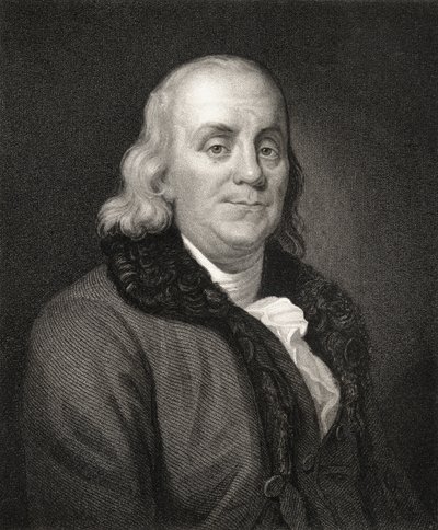 Benjamin Franklin portréja (metszet) alkotó: French School