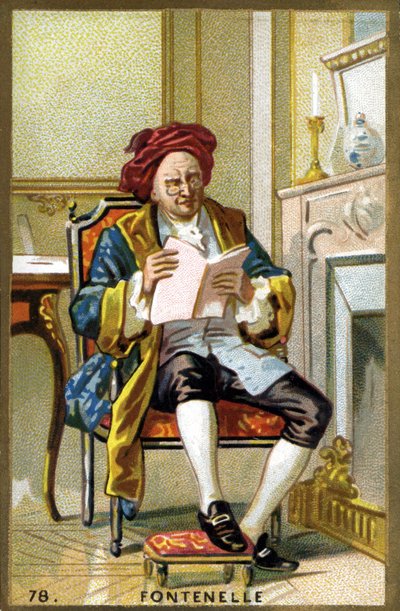 Fontenelle (1657-1757) Bernard Le Bouyer (Le Bovier) portréja. A 19. század végének kromolitográfiája. alkotó: French School
