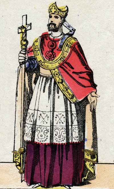 Bonifác (v.675-754), mainzi érsek portréja, aki evangelizálta Németországot és újjászervezte a Franc Clerge-t. alkotó: French School