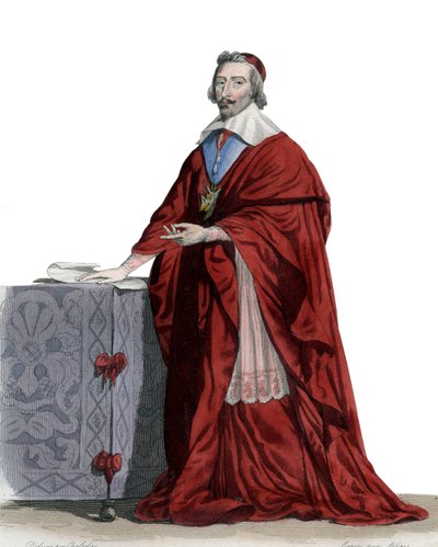 Richelieu bíboros (Armand Jean du Plessis) (1585-1642), francia pap, nemes és államférfi portréja. alkotó: French School