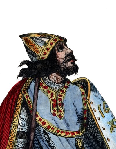 Charles Martel (688-741) frank katonai és politikai vezető portréja. alkotó: French School