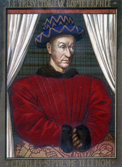 VII. Károly (1403-1461), francia király portréja. alkotó: French School