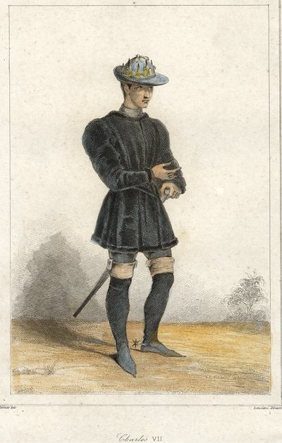 VII. Károly (1403-1461), francia király portréja. alkotó: French School