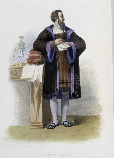 Clement des Marets dit Marot, francia költő (1496-1544) portréja - in "Le Plutarque francais", Ed. Mennechet alkotó: French School