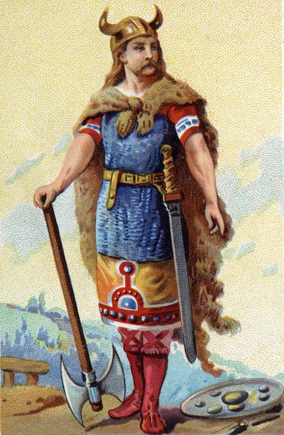 Clodion arcképe, Le Chevelu, a frankok királya 428a 448-ból. Kromolitográfia 1890 körül. alkotó: French School