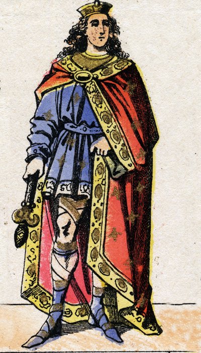 II. Clovis, a frankok királyának portréja (633-657. v.). alkotó: French School