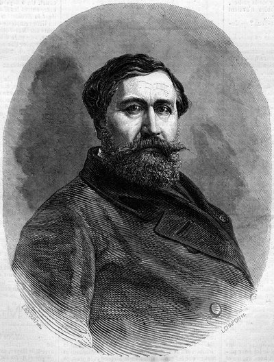 Alfred Emilien de Nieuwerkerke gróf (1811-1892), francia szobrász és főtisztviselő portréja. Metszet a „” Le Monde Illustré”” 212. számában, 1861. május 4. alkotó: French School