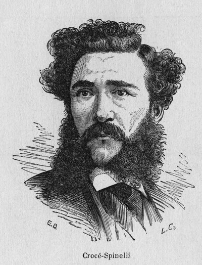 Crocé portréja - Spinelli, francia fizikus - a „” Tudományos albumban; jeles tudósok; Nagy felfedezések””” 1896. alkotó: French School
