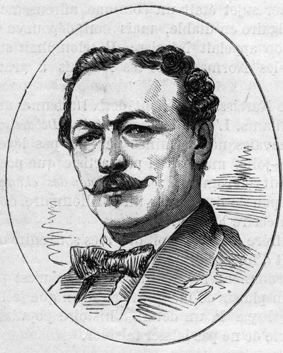 Edouard Louis Dubufe (1820-1883) francia festő portréja. Metszet a „” Le Monde Illustré”” 890. számában, 1874. május 2.. alkotó: French School