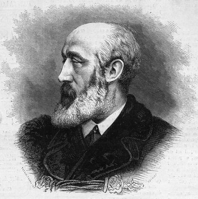 Ernest Feydeau (1821-1873) francia költő és regényíró portréja. Metszet a „” The Illustrated World”” 865. számában, november 8 alkotó: French School