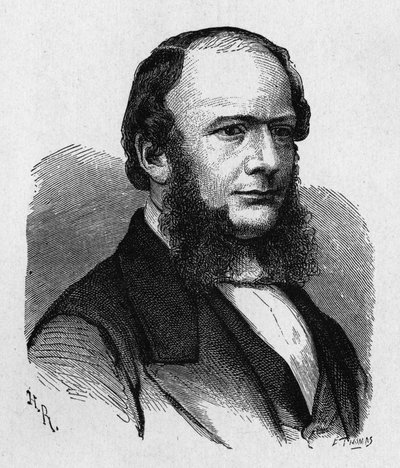 Ernest Werner von Siemens (1816 - 1892), német mérnök és iparos, az első nagy európai távirati vonalat létrehozó cég alapítója portréja... - a Tudomány Albumában; jeles tudósok; Nagy felfedezések””” 1896. alkotó: French School