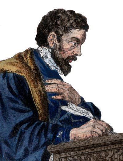 Etienne Jodelle (1532-1573) francia drámaíró és költő portréja. alkotó: French School