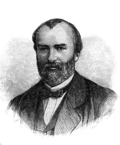 Francois-Saturnin-Leonide Babaud-Laribiere portréja (Francois Saturnin Leonide Babaud Laribiere) (1819-1873) francia politikus és szabadmakon - 1870-es metszet alkotó: French School