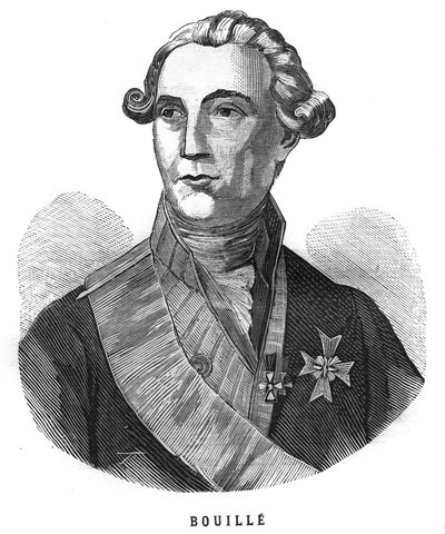 Francois Claude Amour, de Bouille márki (1739-1800), francia tábornok portréja. Metszet a „Les Illustrations De L